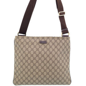 Gucci Supreme GG Plus Messenger Crossbody Bag Brown
